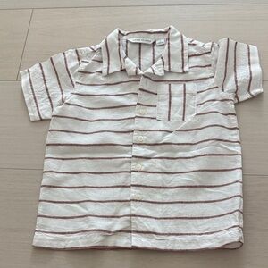 Janie and Jack boy linen striped shirt size 4